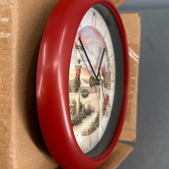 Musical Christmas Carol Clock 8" Red Cardinal Bird Cottagecore Cabin Kitschy New - Picture 5 of 16